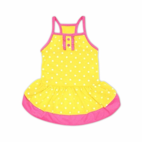 NWT Vibrant Life Yellow Polka Dot Dog Dress - Picture 2 of 12